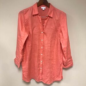 JJill love linen orange button down shirt.  Size S/P